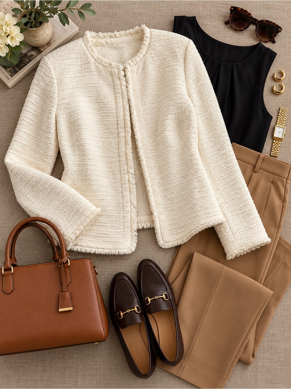 Coldwater Creek Cream Fringe Jacket | Bouclé-Style Textured Statement Jacket